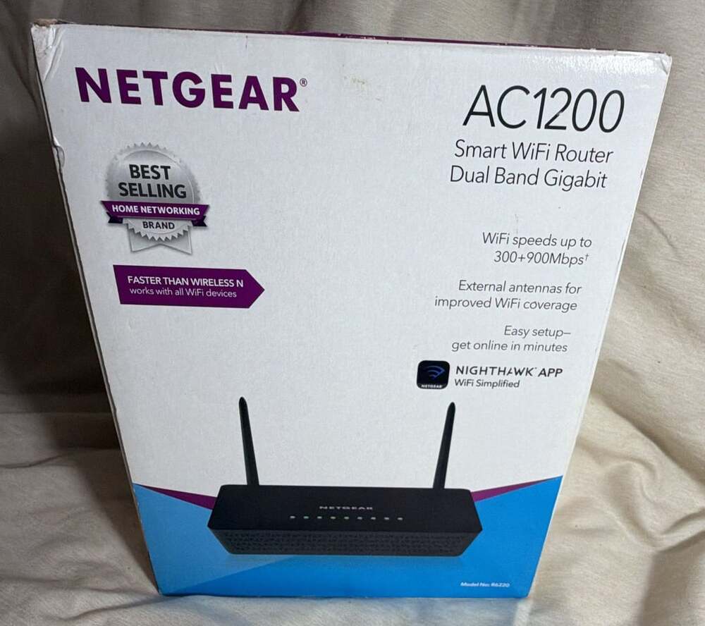 Netgear AC1200 Smart WiFi Router Dual Band Gigabit R6220 *no ethernet cable*